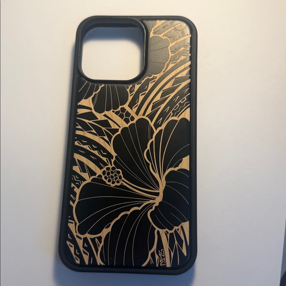Black and Tan Floral tribal iPhone 15 pro max Case